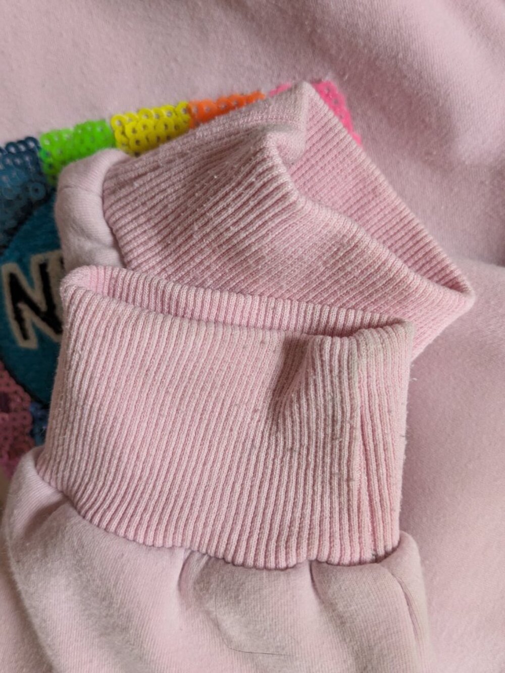 Lola And The Boys 8 Velour 3D Popcorn Sweatshirt Pink Sparkle Pearls Bedazzled - Picture 4 of 6